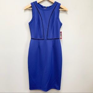 Vince Camuto Mesh Inlay Cobalt Sheath Dress
